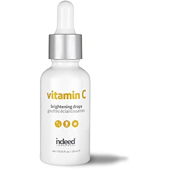 Indeed LABS VITAMIN C BRIGHTENING DROPS LIGHTWEIGHT VITAMIN C &HYALURONIC ACID FACIAL SERUM, ANTI AGING SERUM REDUCES FINE LINES, WRINKLES, HYPERPIGMENTATION & IMPROVE SKINS BARRIER & ELASTICITY - Image 1